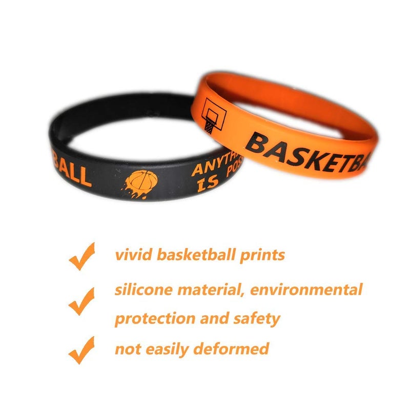 CupaPlay 24 PCS Basketball Motivational Silicone Wristband Bulk for Teenagers - Personalized Silicone Rubber - Sports - Party Favors and Supplies - Carnival/Events/Prize - Image 3